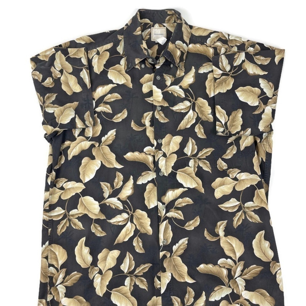 Saddlebred Mens Aloha Hawaiian Shirt Black Large